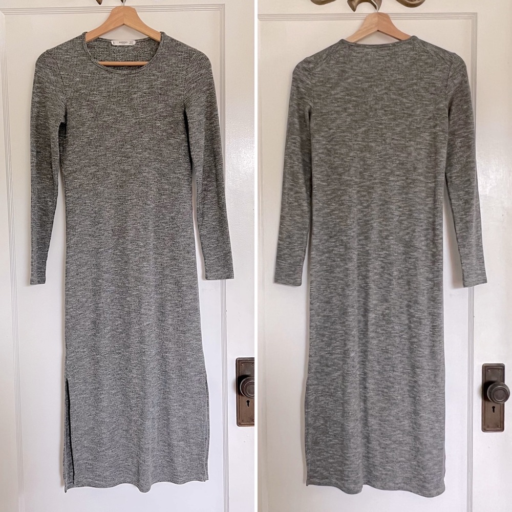 Mango Gray Heather Midi Dress